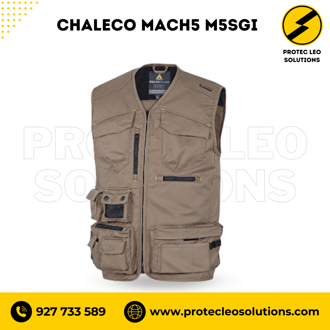 Chaleco de Trabajo Multibolsillos 12 Bolsillos Beige