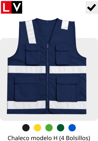 Chaleco modelo H (4 Bolsillos)