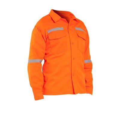 Camisa de Trabajo Drill Naranja con Cinta Reflectiva