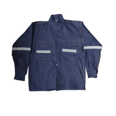 Camisa de Trabajo Jean Crudo con Cinta Reflectiva 1 Pulgada