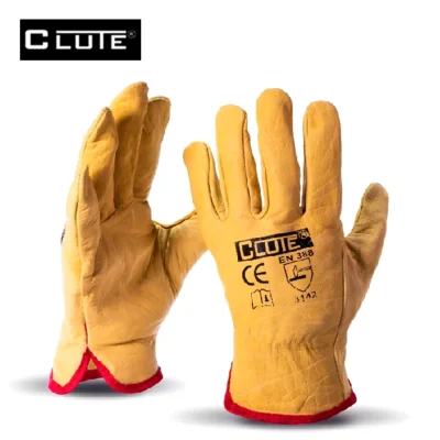 Guante de Cuero Badana Amarillo Clute Talla L