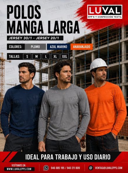 Polos manga larga jersey