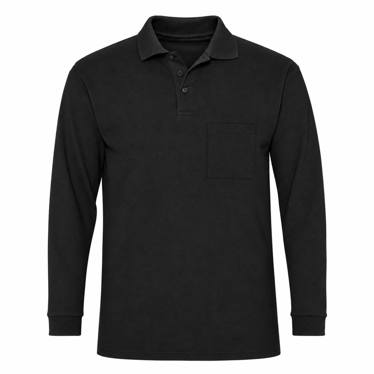 Camisero de Trabajo Manga Larga Piqué Tipo Lacoste 30/1 Negro