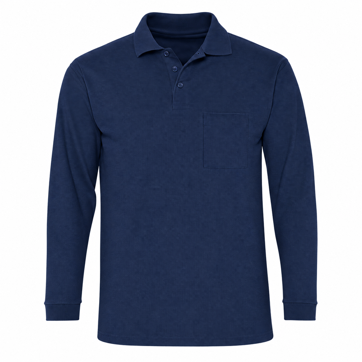 Camisero de Trabajo Manga Larga Piqué Tipo Lacoste 30/1 Azul Marino