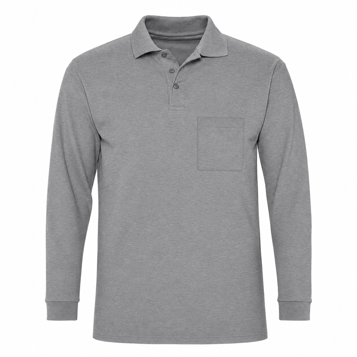 Camisero de Trabajo Manga Larga Piqué Tipo Lacoste 30/1 Plomo