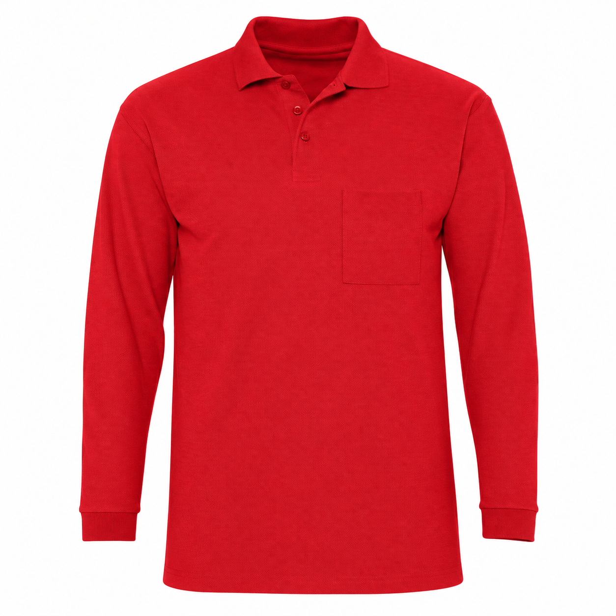 Camisero de Trabajo Manga Larga Jersey 20/1 Peinado Rojo