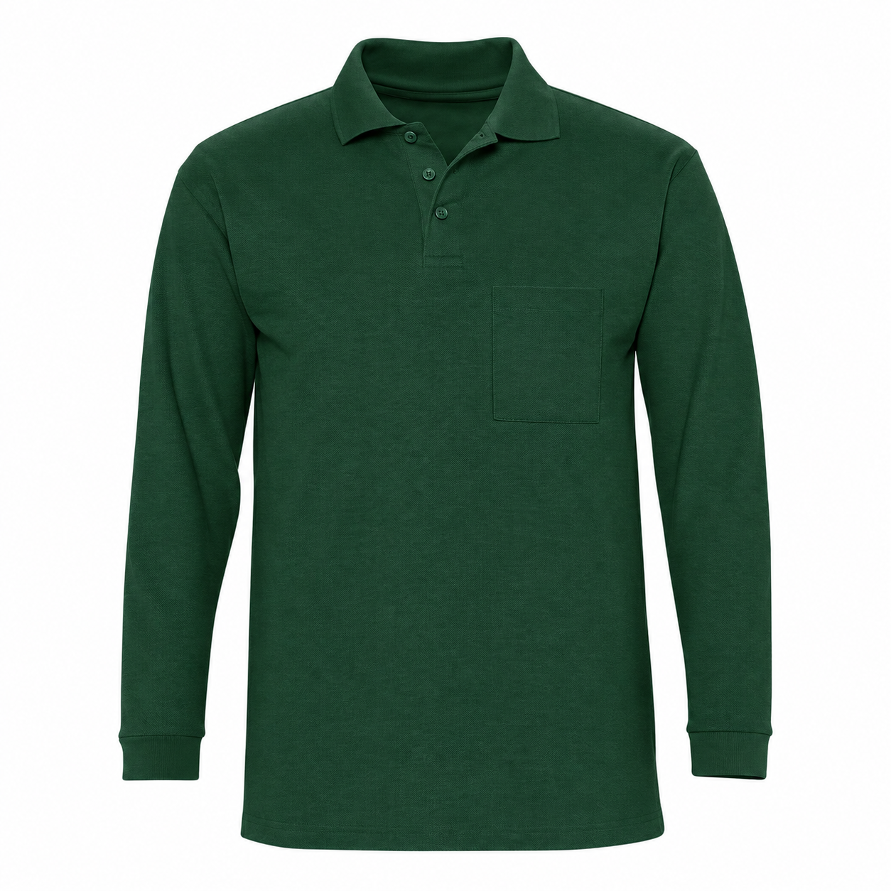Camisero de Trabajo Manga Larga Jersey 20/1 Peinado Verde Botella